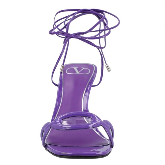 Valentino Purple Leather Chain Sandals Purple - Picture 5 of 6